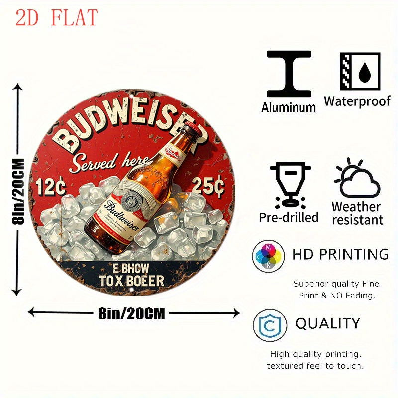 1pc Vintage Beer Logo Metal Wa - đánh giá và giá Vintage Collectible Plates