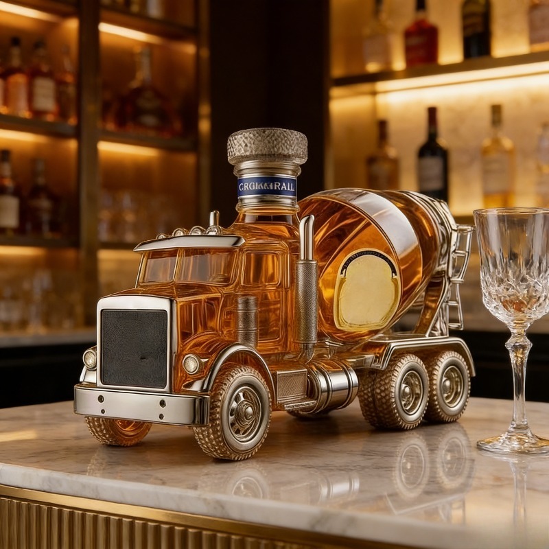 Vintage Truck Design Glass Whi - đánh giá và giá Vintage Collectible Liquor Bottles